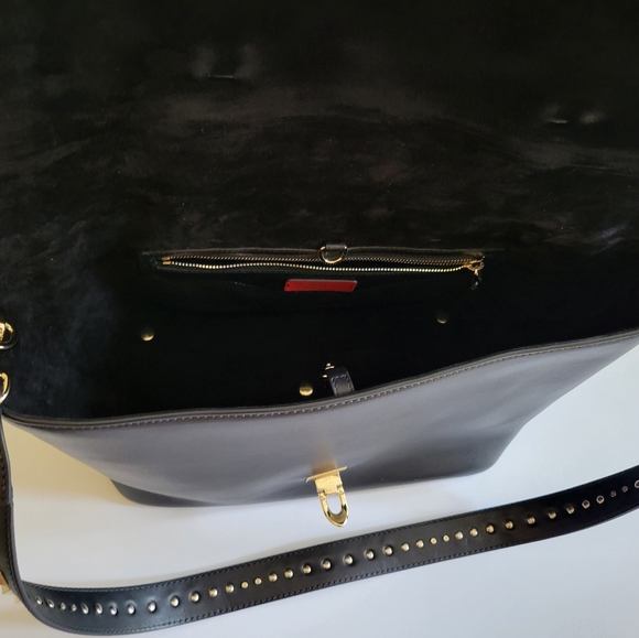 Big Sale! VALENTINO GARAVANI Demilune Studded Large Leather Tote Bag - Picture 11 of 17